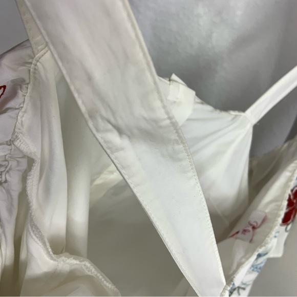 Parker Womens Upton Square-Neck Cold-Shoulder Embroidered Poplin Blouse Sz Med - Picture 10 of 13